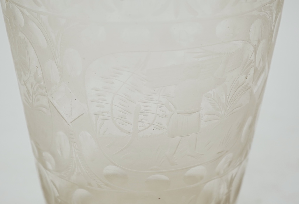 A massive Bohemian 'Four Seasons' beaker, c.1700